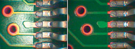 Figure 2. With lead (left) and lead-free